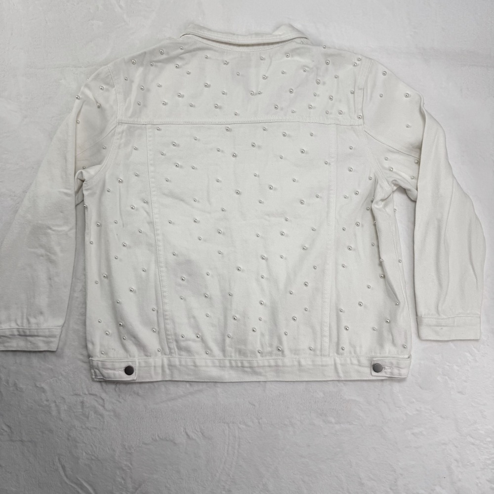 Savanna Jane White Denim‎ Jacket Pearl Embellished - Picture 3 of 9